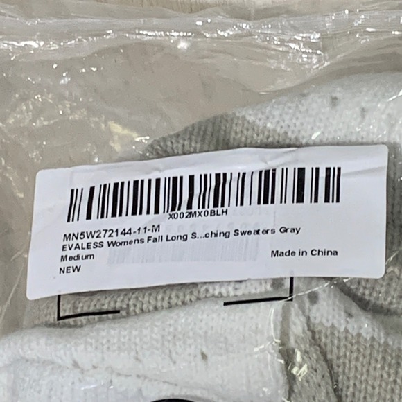 New Evaless Womens Striped V Neck Knit Sweater Long Sleeve Casual Fall Winter M - Picture 6 of 7